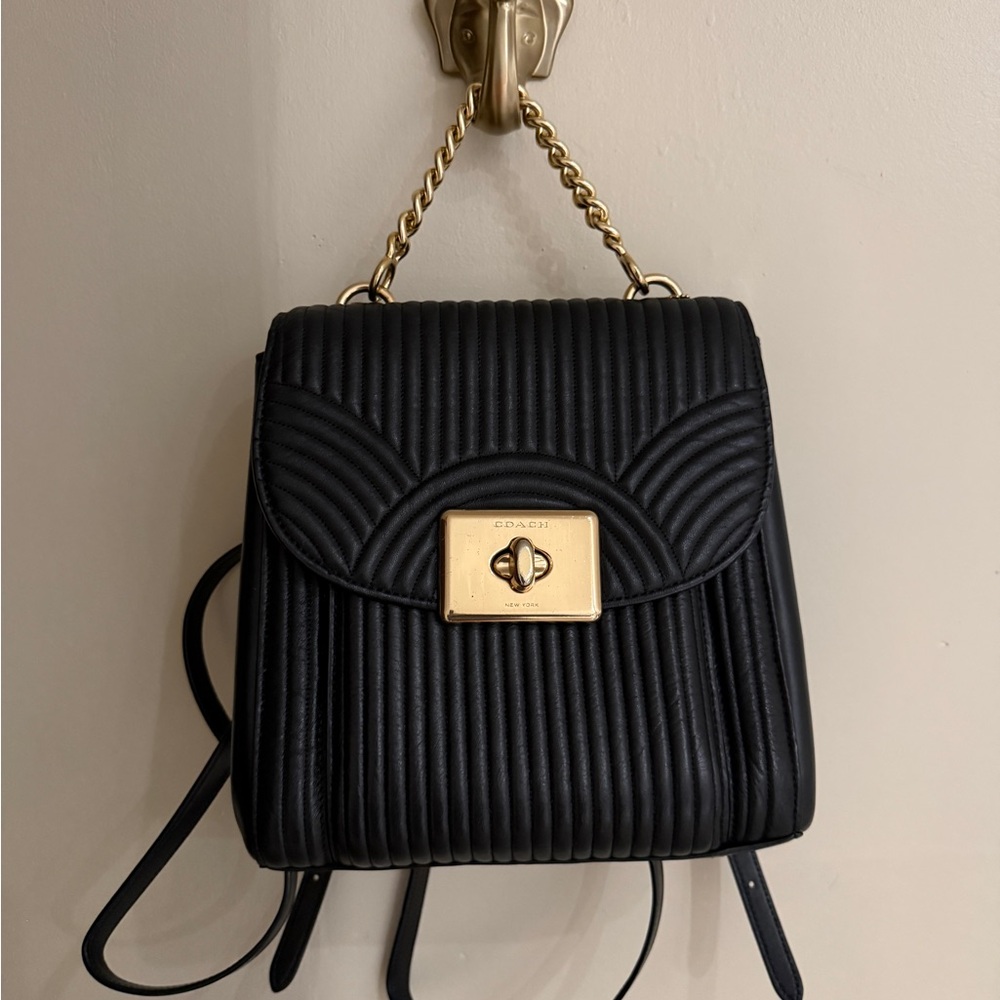 Black Quilted Backpack